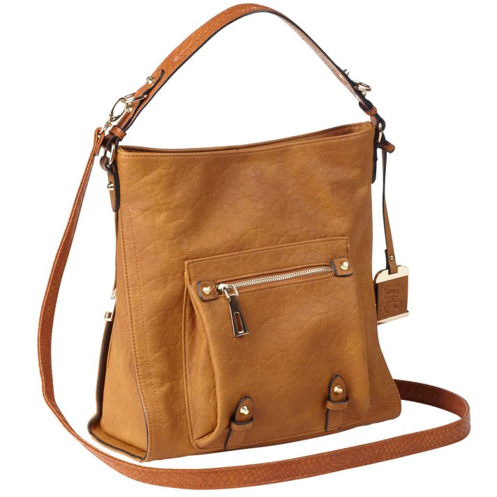 Bulldog BDP054 Hobo Purse w/Holster Brown Leather Most Sm Pistols & Revolvers Right Hand