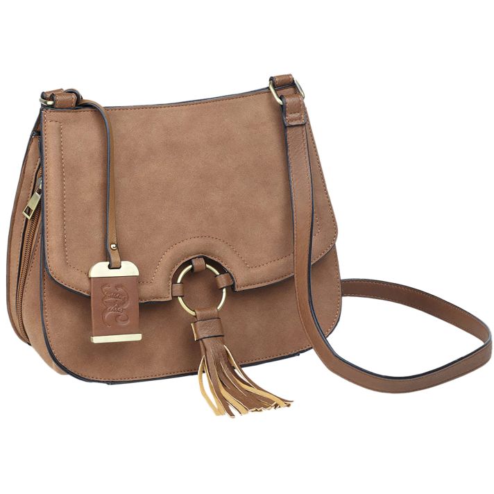 Bulldog BDP034 Cross Body Purse w/Holster Tan Suede Most Sm Pistols & Revolvers Right Hand