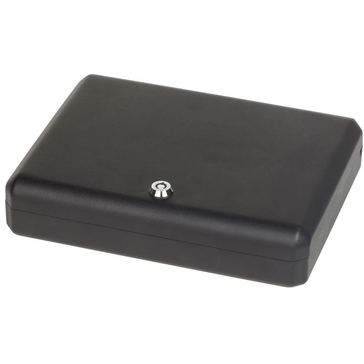 Bulldog BD1128 Pesonal VaultLarge Key Entry Black Steel Holds 1 Handgun 11" H x 8.50" W x 2.25" D