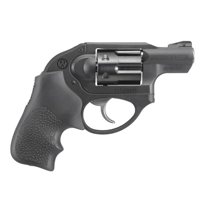 Ruger 5452 LCRSmall Frame 327 Federal Mag 6 Shot, 1.87" Matte Black Steel Barrel, Black PVD Cylinder, Matte Black Stainless Steel Frame, Black Hogue Tamer Monogrip, Shrouded Hammer
