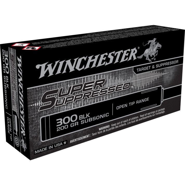 Winchester Ammo SUP300BLK Super Suppressed300Blackout 200gr Open Tip Range 20 Per Box/10 Case