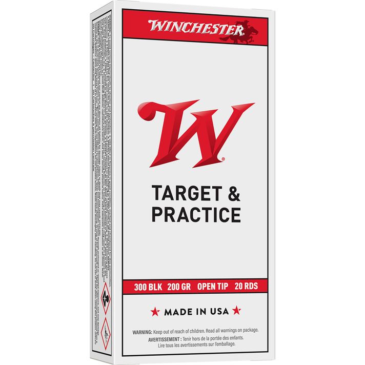 Winchester Ammo USA300BLKX USA300Blackout 200gr Open Tip Range Subsonic 20 Per Box/10 Case
