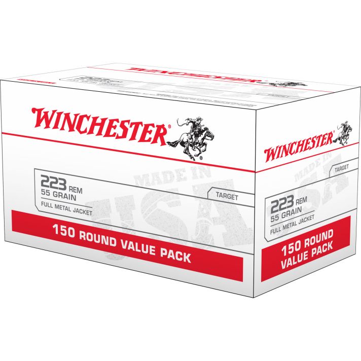 Winchester Ammo W223150 USA223Rem 55gr Full Metal Jacket 150 Per Box/4 Case *Value Pack