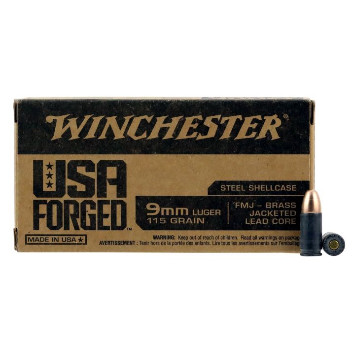 Winchester Ammo WIN9SV USA Forged 9mmLuger 115gr Full Metal Jacket 50 Per Box/10 Case