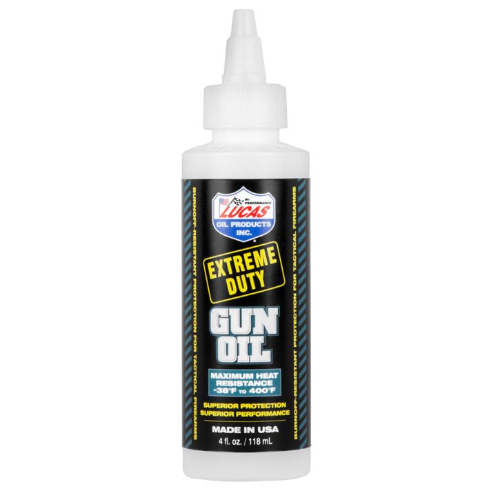 Lucas Oil 10877 Extreme Duty Gun Oil Against Heat, Friction, Wear 4 oz Squeeze Bottle
