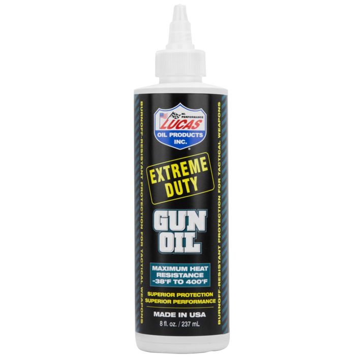 Lucas Oil 10870 Extreme Duty Gun Oil Against Heat, Friction, Wear 8 oz Squeeze Bottle