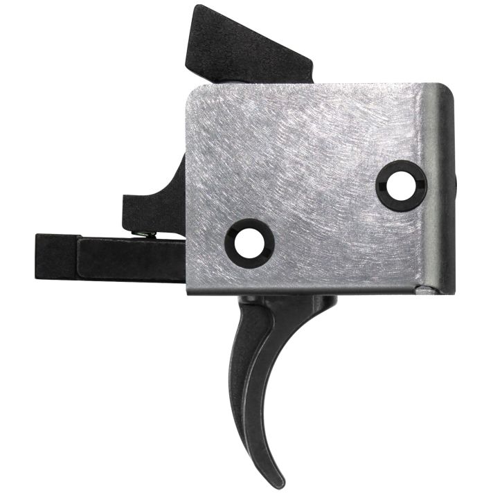 CMC Triggers 92501 Drop-InSingle-Stage Curved Trigger w/ 4-4.50 lbs Draw Weight & Black/Silver Finish