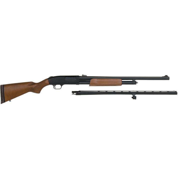 Mossberg 54264 500 Combo 12 Gauge 5+1 3" 24" Slugster/28" Vent Rib Steel Barrels, Dual Extractors,Blued Steel Receiver w/Integral Scope Mount, Fixed Wood Stock, Fully Rifled Bore Choke