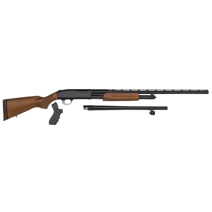 Mossberg 54169 500 Combo 12 Gauge 5+1 3" Blued 28" Vent Rib/18.5" Security Barrels, Blued Steel Receiver, Dual Extractors, Fixed Wood w/Black Pistol Grip Stock, Includes Cylinder Bore Accu-Set Choke