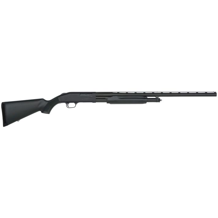 Mossberg 56420 500 All Purpose Full Size 12 Gauge Pump 3" 5+1 28" Matte Blued Vent Rib Barrel, Matte Blued Integral Scope Mount Steel Receiver, Fixed Black Synthetic Stock, Right Hand, Accu-Set Chokes