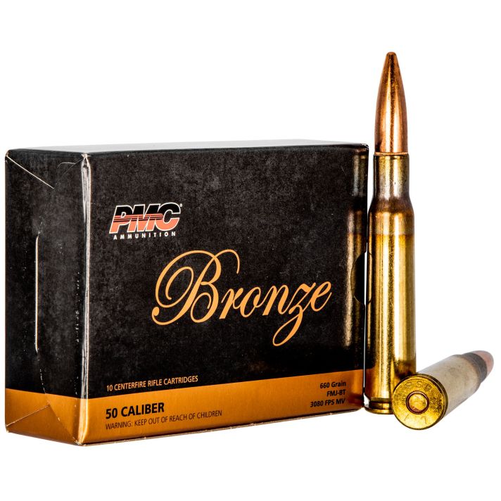 PMC 50A Bronze50BMG 660gr Full Metal Jacket Boat Tail 10 Per Box/20 Case
