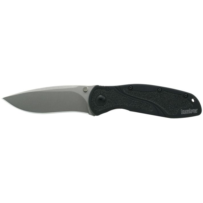 Kershaw 1670S30V Blur3.40" Folding Drop Point w/Recurve Plain Stonewashed Powder Coated CPM S30V SS Blade Black Anodized Aluminum Handle Includes Pocket Clip