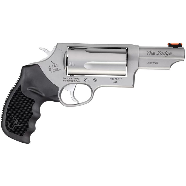 Taurus 2-441039MAG Judge Magnum Compact 45 Colt (LC)/410 Mag 5rd, 3" Matte Stainless Steel Barrel, Cylinder & Frame, Black Finger Groove Grip, Exposed Hammer