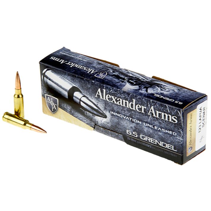 Alexander Arms AG123LSBOX Lapua Scenar6.5Grendel 123gr Boat Tail Open Tip Match 20 Per Box/10 Case