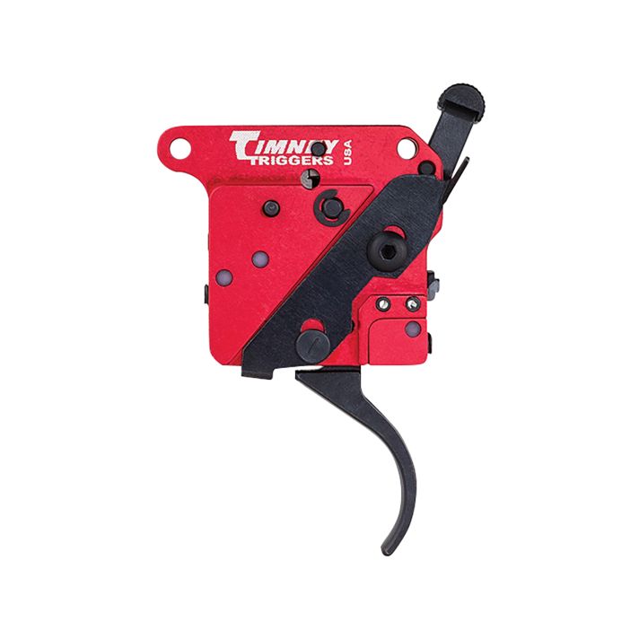 Timney Triggers 533 2-StageTwo-Stage Curved Trigger with 1-1.50 lbs Draw Weight & Black/Red Finish for Remington 700 Right