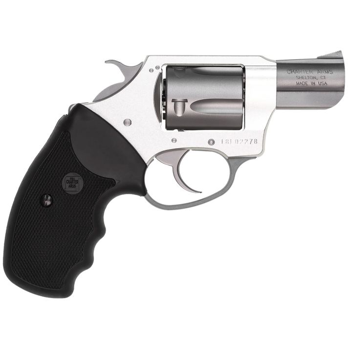 Charter Arms 53820 Undercover Lite Compact 38 Special, 5 Shot 2" Stainless Steel Barrel & Cylinder, Anodized Aluminum Frame w/Black Finger Grooved Rubber Grip, Exposed Hammer