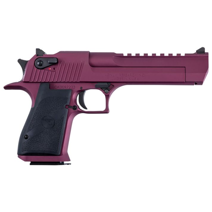 Magnum Research DE44BKC Desert Eagle Black Cherry 44 Mag 7+1 6" Black Barrel, Metallic BlackCherry Cerakote Serrated Slide, Aluminum Frame w/Picatinny Rail & Beavertail Black Rubber Grips