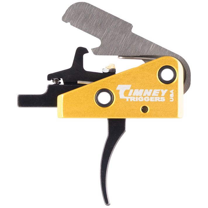 Timney Triggers 667S Competition TriggerSingle-Stage Curved Trigger with 3 lbs Draw Weight & Black/Gold Finish for AR-15