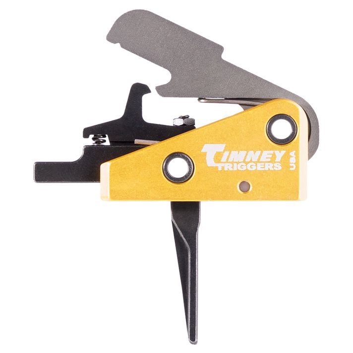 Timney Triggers 667SST Competition TriggerSingle-Stage Straight Trigger with 3 lbs Draw Weight & Black/Gold Finish for AR-15