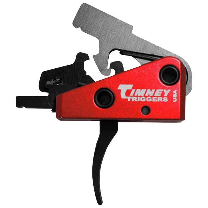 Timney Triggers 662S Targa Short TriggerTwo-Stage Curved Trigger with 2 lbs Draw Weight & Black/Red Finish for AR-Platform
