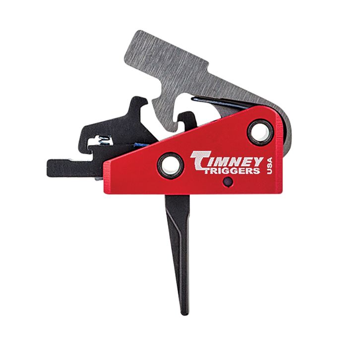 Timney Triggers 662SST Targa Short TriggerTwo-Stage Straight Trigger with 2 lbs Draw Weight & Black/Red Finish for AR-Platform
