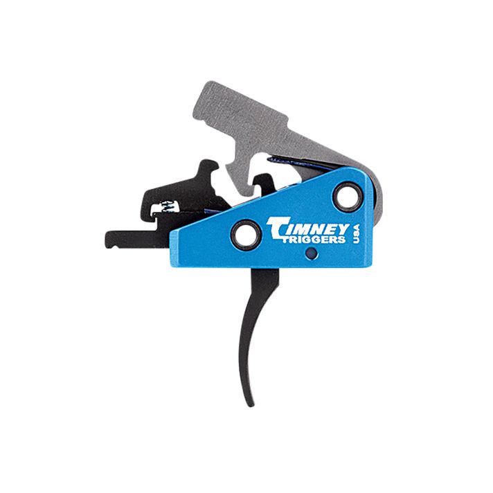 Timney Triggers 663S Targa Long TriggerTwo-Stage Curved Trigger with 2 lbs Draw Weight & Black/Blue Finish for AR-Platform