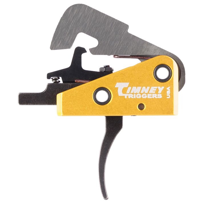 Timney Triggers 670 Competition TriggerSingle-Stage Curved Trigger with 4 lbs Draw Weight & Black/Gold Finish for AR-10