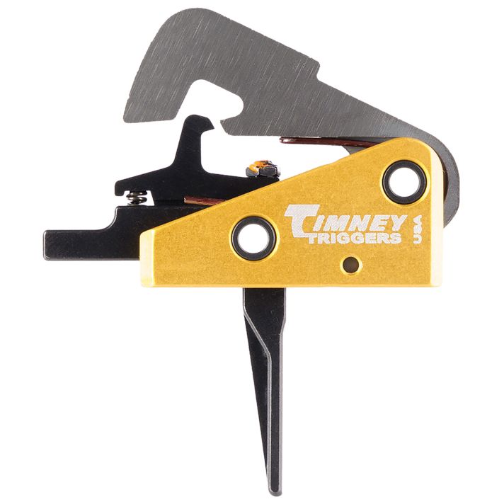 Timney Triggers 670ST Competition TriggerSingle-Stage Straight Trigger with 4 lbs Draw Weight & Black/Gold Finish for AR-10