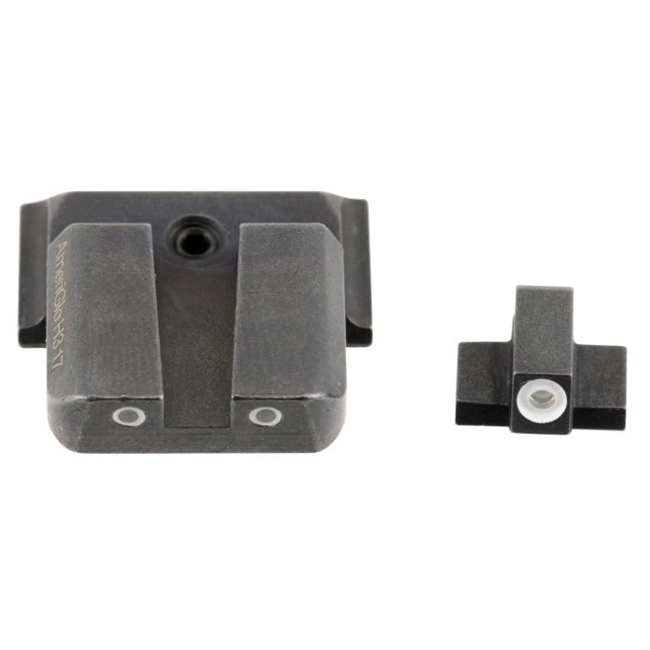AmeriGlo SW801 Classic Tritium Sight Set for Smith & Wesson M&PGreen Tritium White Outline Front Sight-Green Tritium White Outline Rear Sight