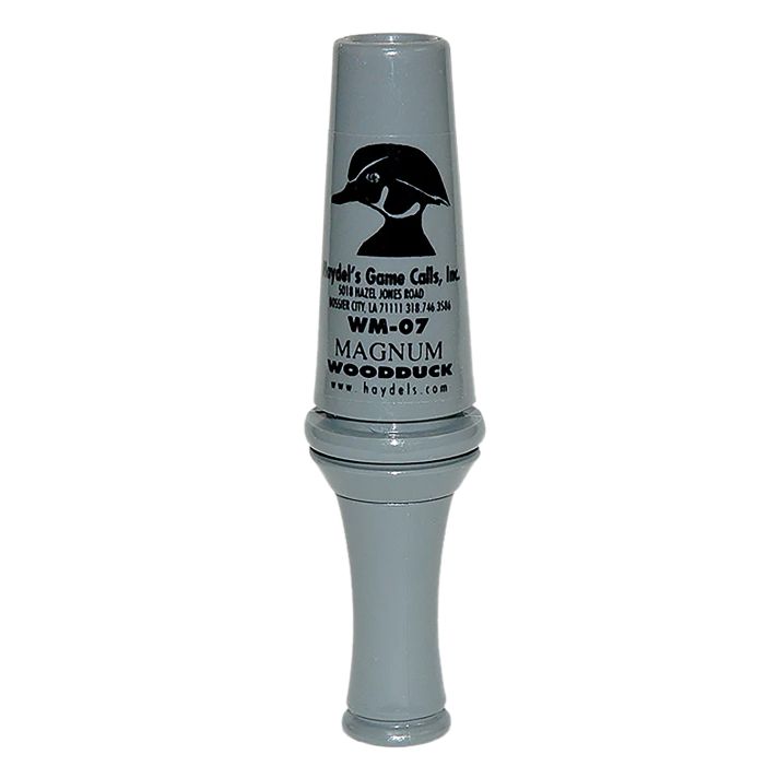 Haydel's Game Calls WM07 MagnumOpen Call Single Reed Wood Duck Sounds Attracts Ducks Gray Acrylic