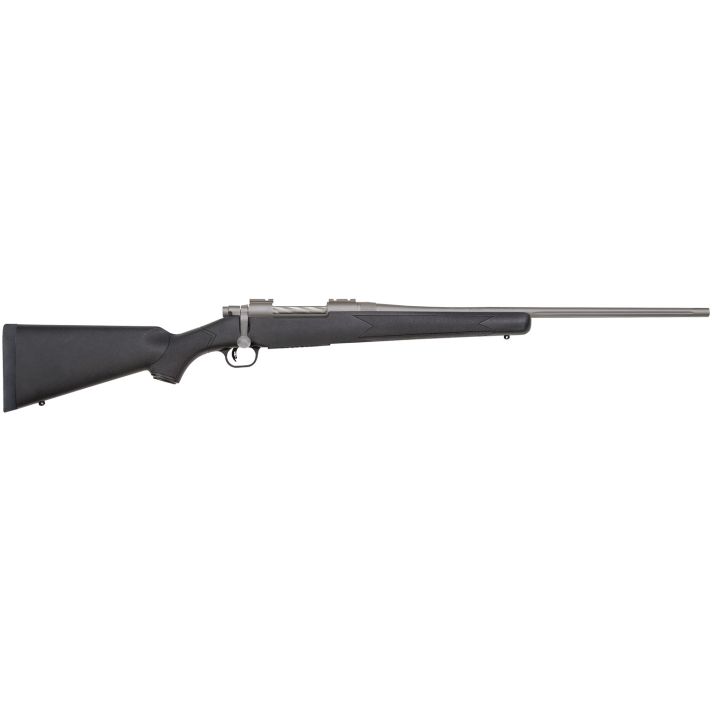 Mossberg 28009 PatriotFull Size 270 Win 5+1 22" Stainless Cerakote Fluted Barrel, Stainless Cerakote Receiver Drilled & Tapped, Black Fixed Synthetic Stock, Right Hand
