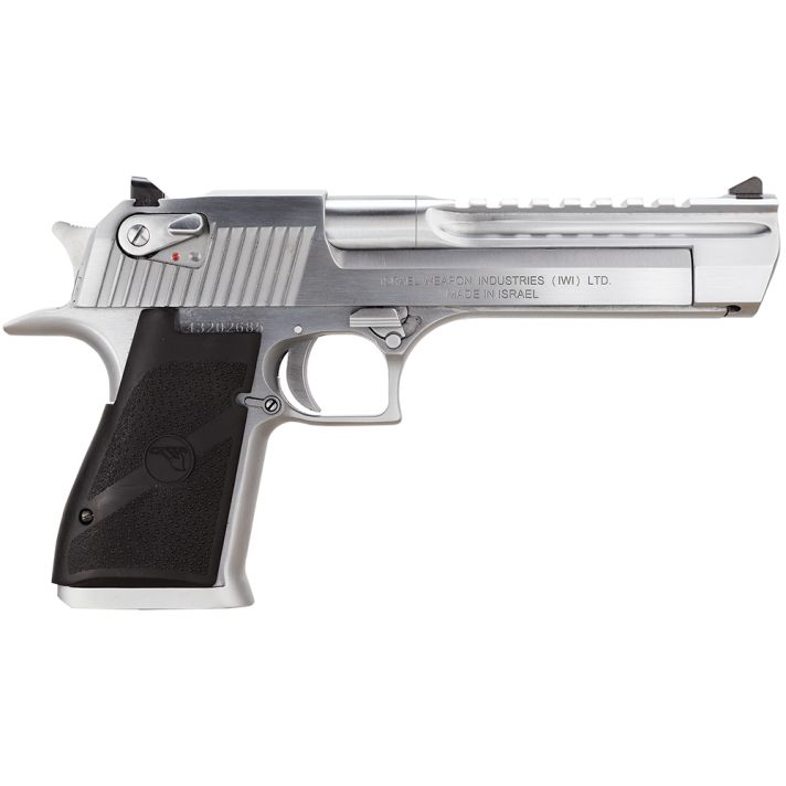 Magnum Research DE44BC Desert Eagle Mark XIX 44 Rem Mag Caliber with 6" Picatinny Barrel, 8+1 Capacity, Overall Brushed Chrome Finish Carbon Steel, Beavertail Frame, Serrated Slide & Black Rubber Grip