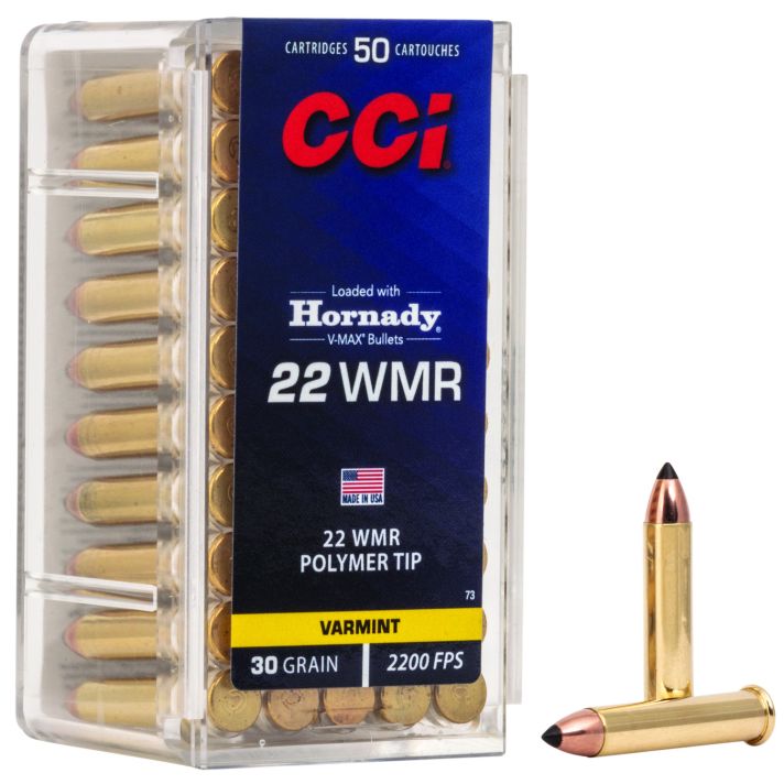 CCI 0073 VMAX22WMR 30gr Hornady V-Max 50 Per Box/40 Case