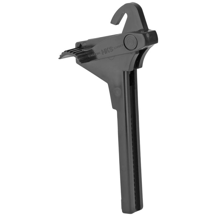 HKS 451 Single Stack Mag Loader Adjustable Style made of Plastic with Black Finish for Multi-Caliber Pistols