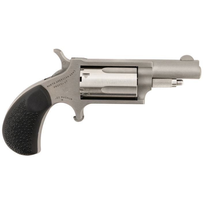 North American Arms 22MGRCHSS Mini-Revolver Carry Combo 22 WMR 5 Shot 1.63" Barrel, Stainless Steel Barrel/Cylinder/Frame, Black Rubber Grip, Includes Exclusive Holster Package