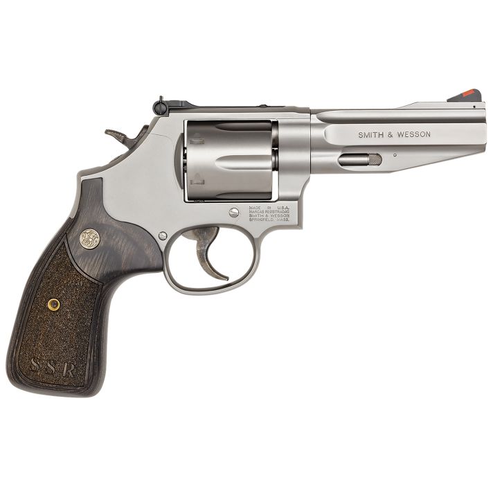 Smith & Wesson 178012 PC Model 686 SSR Pro *CA Compliant L-Frame 357 Mag 6 Shot 4" Stainless Steel Barrel, Stainless Cylinder, Stainless Steel Frame, Wood Grip, Internal Lock Safety, Exposed Hammer