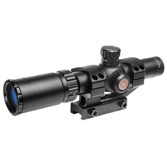 Truglo TG8514BT Tru-Brite 30 1-4x 24mm Obj Wide FOV 30mm Tube Black Finish Duplex Mil-Dot