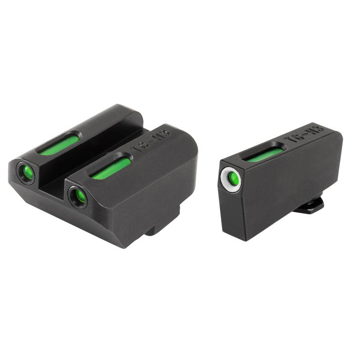 TruGlo TG13GL4A TFXLow Suppressor Height Black Green Tritium & Fiber Optic White Outline Front Sight Green Tritium & Fiber Optic Rear Sight Compatible with Glock (Excludes MOS)