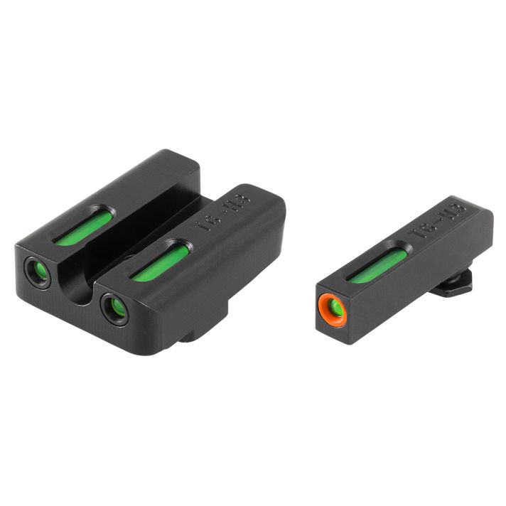 TruGlo TG13GL2PC TFX ProBlack | Green Tritium & Fiber Optic Orange Outline Front Sight Green Tritium & Fiber Optic Rear Sight