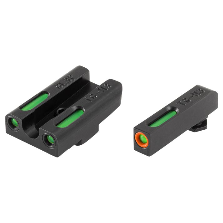TruGlo TG13GL3PC TFX ProBlack | Green Tritium & Fiber Optic Orange Outline Front Sight Green Tritium & Fiber Optic Rear Sight