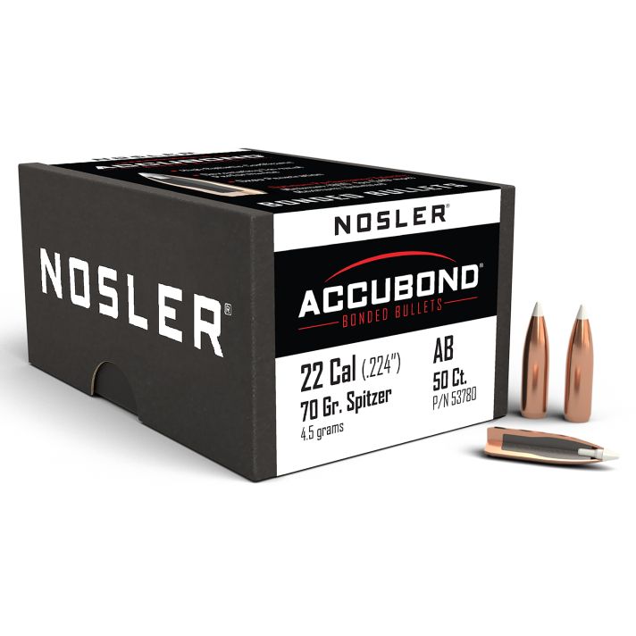 Nosler 53780 AccuBond22Cal 70gr Spitzer Point 50/Box