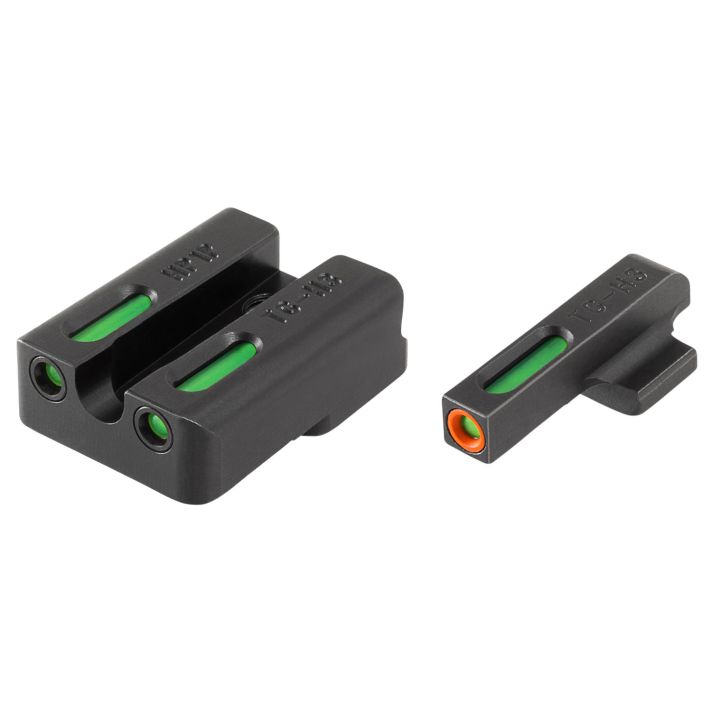 TruGlo TG13HP1PC TFX ProBlack | Green Tritium & Fiber Optic Orange Outline Front Sight Green Tritium & Fiber Optic Rear Sight