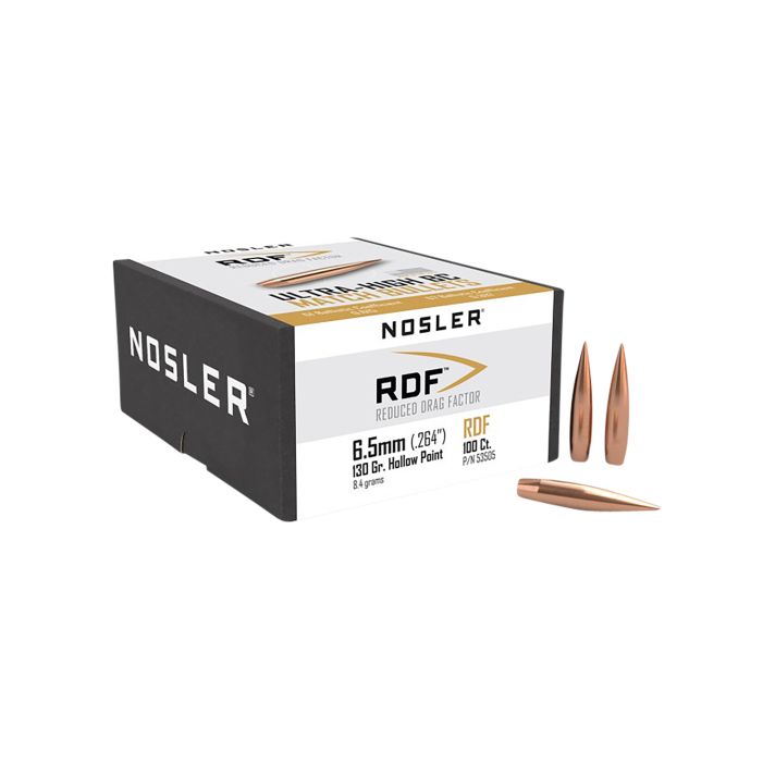 Nosler 53505 RDF Match 6.5Creedmoor 130gr Hollow Point Boat Tail 100/Box