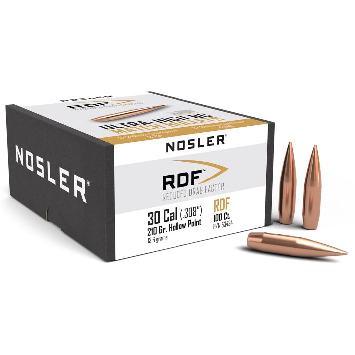 Nosler 53434 RDF Match 30Cal 210gr Hollow Point Boat Tail 100/Box