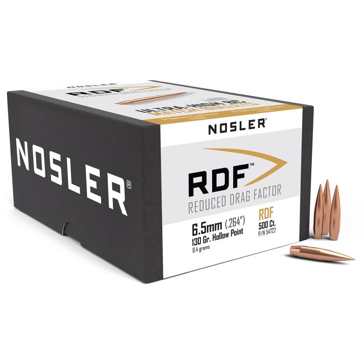 Nosler 54722 RDF Match 6.5Creedmoor 130gr Hollow Point Boat Tail 500/Box