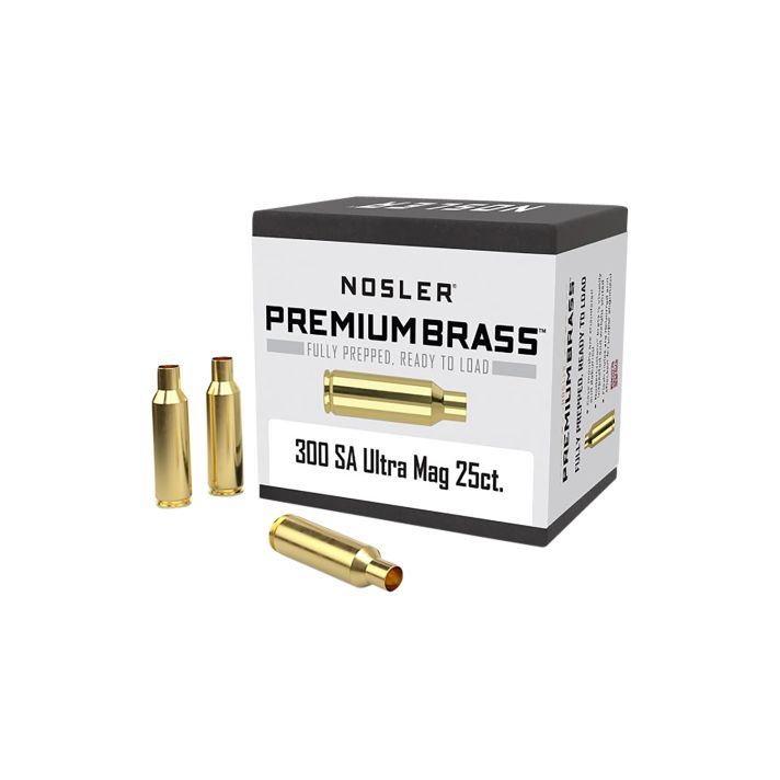 Nosler 10228 Premium Brass Unprimed Cases 300RemSAUM Rifle Brass 25/Box