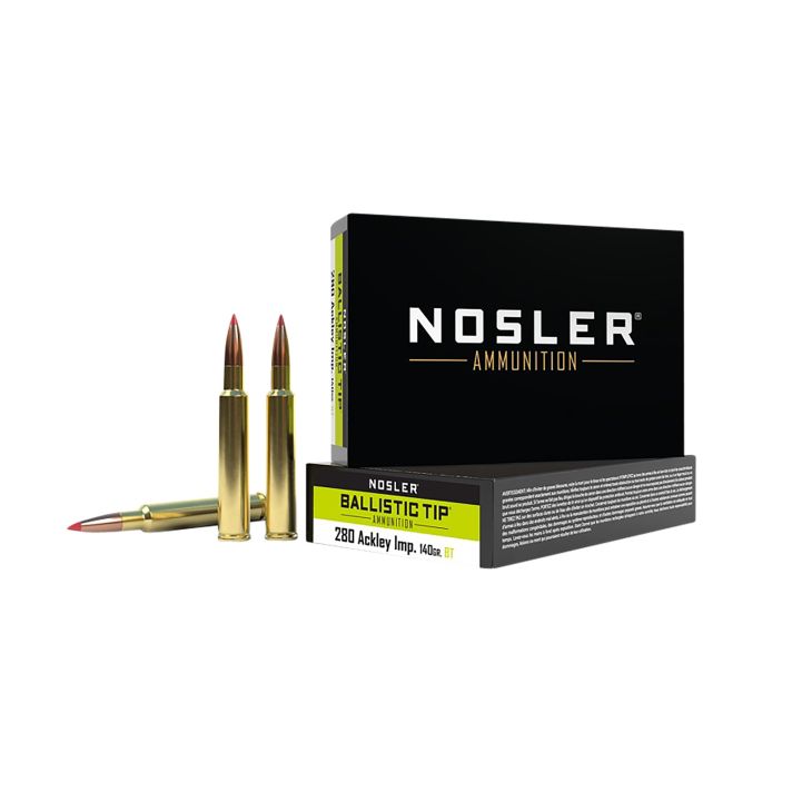Nosler 43504 Ballistic Tip280Ackley Improved 140gr Spitzer Ballistic Tip 20 Per Box/10 Case