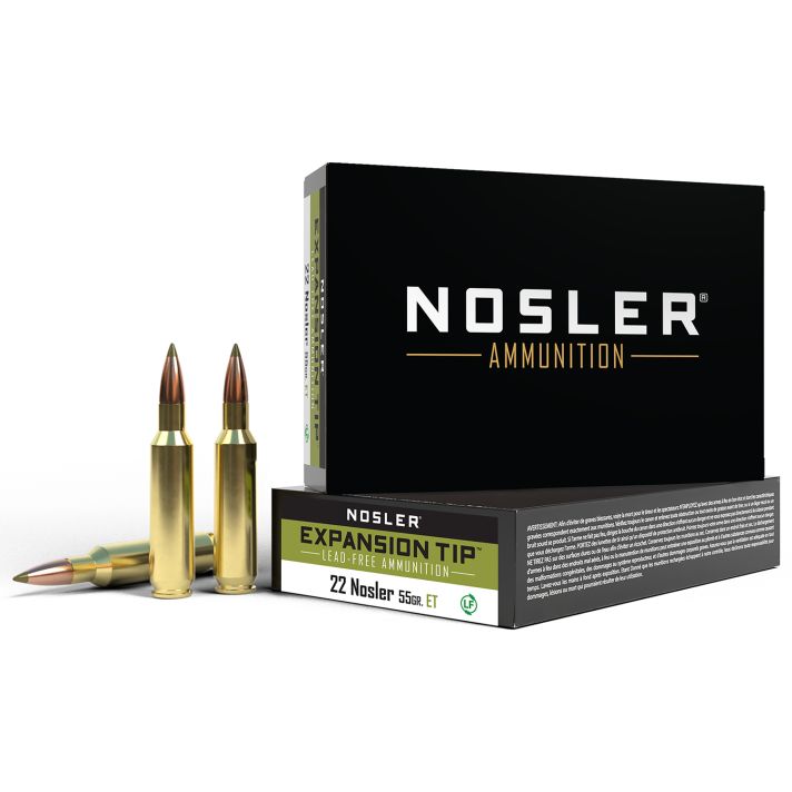 Nosler 40140 E-Tip Lead Free 22Nosler 55gr E Tip Lead Free 20 Per Box/10 Case