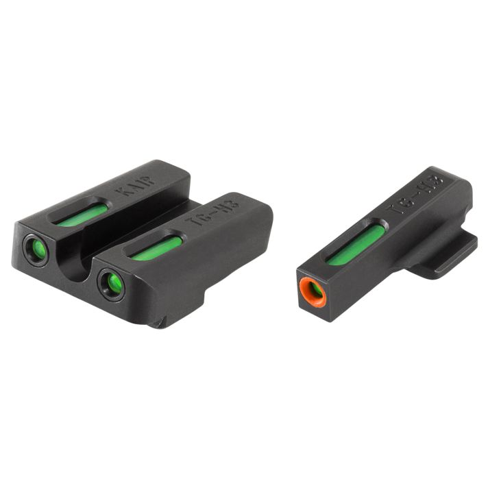 TruGlo TG13KA1PC TFX ProBlack | Green Tritium & Fiber Optic Orange Outline Front Sight Green Tritium & Fiber Optic Rear Sight