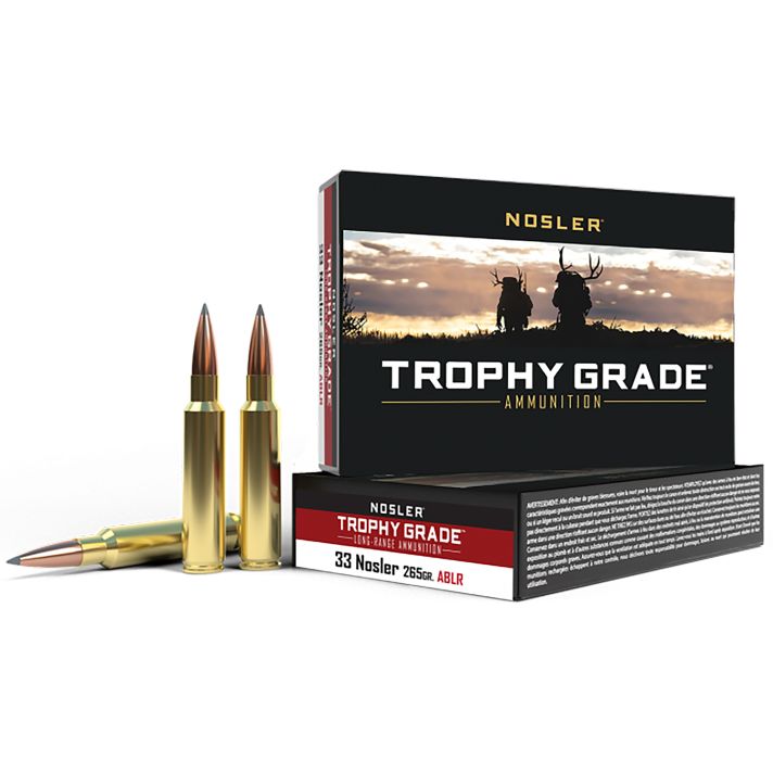 Nosler 60099 Trophy Grade Long-Range 33Nosler 265gr Nosler Spitzer AccuBond Long Range 20 Per Box/10 Case